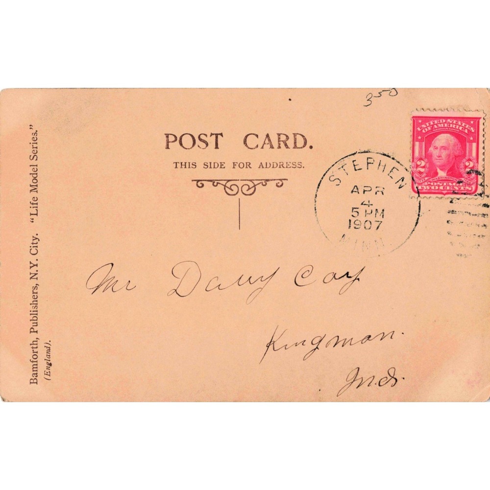Vintage 1907 Bamforth Life Model Series Postcard They Toil Not Pub Scene VG- - Picture 2 of 2